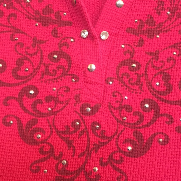 French Laundry Embellished V Neck Stretch Knit Top - Picture 4 of 10